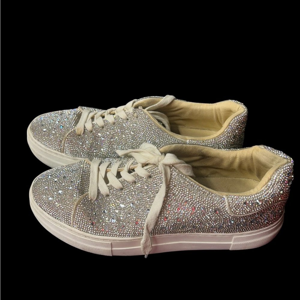 Betsey Johnson Glittering Silver Sneakers